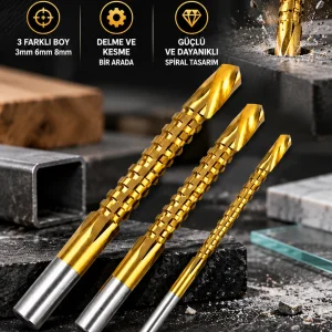 3'LÜ SPİRAL MATKAP UCU SETİ